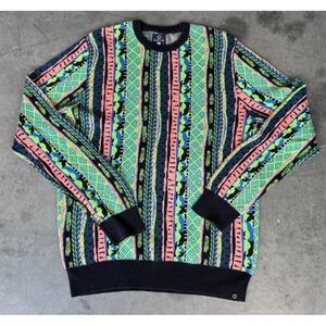 Mens Sz Medium EMPYRE Knitted Multicolor Sweater Pullover Crewneck